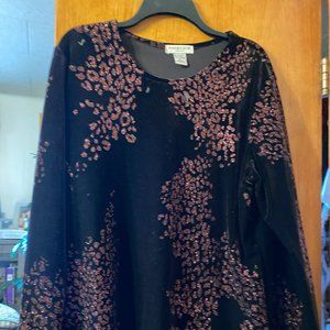 Brown Long sleeve glitter top